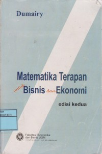 Matematika Terapan Untuk Bisnis Dan Ekonomi