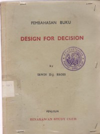 Design For Decision : Pembahasan Buku