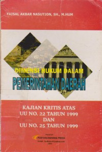 Dimensi Hukum Dalam Pemerintahan Daerah