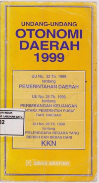 Undang-Undang Otonomi Daerah 1999