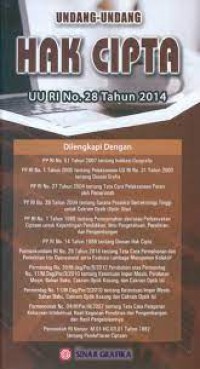 Undang-Undang Hak Cipta  : UU RI No.28 Tahun 2014